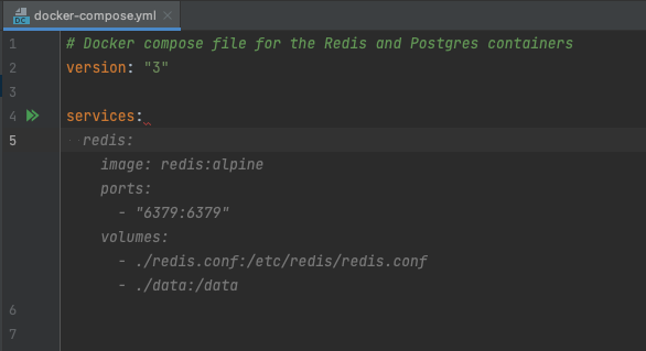 GitHub Copilot writes service definition for Redis