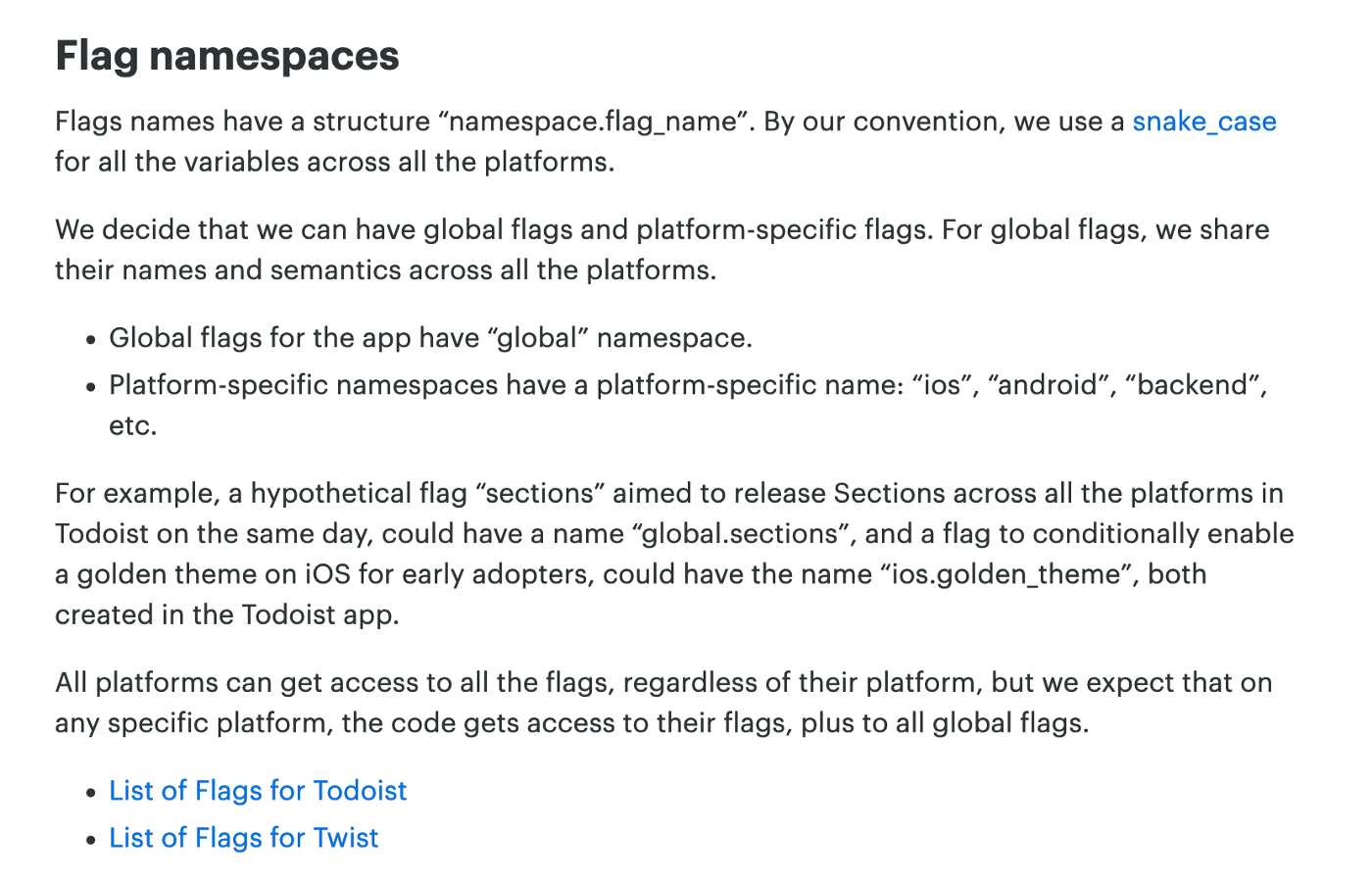 Flag Namespaces